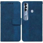 For Tecno Spark 7 Pro Geometric Embossed Leather Phone Case(Blue)