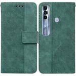 For Tecno Spark 7 Pro Geometric Embossed Leather Phone Case(Green)