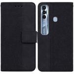 For Tecno Spark 7 Pro Geometric Embossed Leather Phone Case(Black)