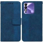 For Tecno Spark 8 / 8T Geometric Embossed Leather Phone Case(Blue)