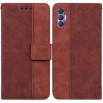 For Tecno Spark 8P Geometric Embossed Leather Phone Case(Brown)