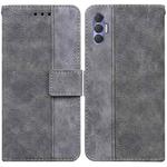 For Tecno Spark 8P Geometric Embossed Leather Phone Case(Grey)
