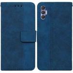 For Tecno Spark 8P Geometric Embossed Leather Phone Case(Blue)