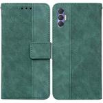 For Tecno Spark 8P Geometric Embossed Leather Phone Case(Green)