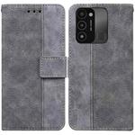 For Tecno Spark Go 2022 / Spark 8C Geometric Embossed Leather Phone Case(Grey)