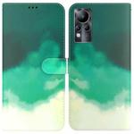 For Infinix Note 11 Watercolor Pattern Horizontal Flip Leather Phone Case(Cyan Green)