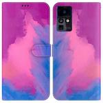 For Infinix Zero X / X Pro Watercolor Pattern Horizontal Flip Leather Phone Case(Purple Red)