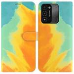 For Tecno Spark Go 2022 / Spark 8C Watercolor Pattern Horizontal Flip Leather Phone Case(Autumn Leaf Color)