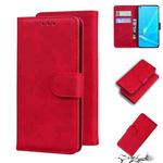 For OPPO A52/A92/A72 Skin Feel Pure Color Flip Leather Phone Case(Red)