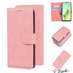 For OPPO A8/A31 2020 Skin Feel Pure Color Flip Leather Phone Case(Pink)