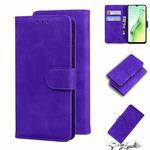 For OPPO A8/A31 2020 Skin Feel Pure Color Flip Leather Phone Case(Purple)