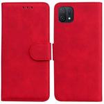 For OPPO A16K Skin Feel Pure Color Flip Leather Phone Case(Red)