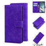 For OPPO A92S/Reno4 Z 5G Skin Feel Pure Color Flip Leather Phone Case(Purple)