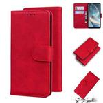 For OPPO A92S/Reno4 Z 5G Skin Feel Pure Color Flip Leather Phone Case(Red)