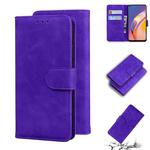 For OPPO A94 4G/F19 Pro/Reno5 F Skin Feel Pure Color Flip Leather Phone Case(Purple)