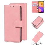 For OPPO Realme 8/Realme 8 Pro Skin Feel Pure Color Flip Leather Phone Case(Pink)