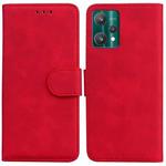 For OPPO Realme 9 Pro Skin Feel Pure Color Flip Leather Phone Case(Red)