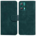 For OPPO Realme 9 Pro+ Skin Feel Pure Color Flip Leather Phone Case(Green)