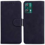 For OPPO Realme 9 Pro+ Skin Feel Pure Color Flip Leather Phone Case(Black)