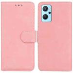 For OPPO Realme 9i/A76 4G/A36 Skin Feel Pure Color Flip Leather Phone Case(Pink)