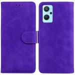 For OPPO Realme 9i/A76 4G/A36 Skin Feel Pure Color Flip Leather Phone Case(Purple)