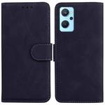 For OPPO Realme 9i/A76 4G/A36 Skin Feel Pure Color Flip Leather Phone Case(Black)