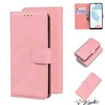 For OPPO Realme C21 Skin Feel Pure Color Flip Leather Phone Case(Pink)