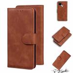 For OPPO Realme C21Y Skin Feel Pure Color Flip Leather Phone Case(Brown)