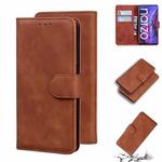 For OPPO Realme Narzo 30 Pro 5G/V5 Skin Feel Pure Color Flip Leather Phone Case(Brown)