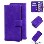 For OPPO Realme Narzo 30 Pro 5G/V5 Skin Feel Pure Color Flip Leather Phone Case(Purple)