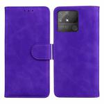 For OPPO Realme Narzo 50A Skin Feel Pure Color Flip Leather Phone Case(Purple)