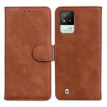 For OPPO Realme Narzo 50i Skin Feel Pure Color Flip Leather Phone Case(Brown)