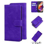 For OPPO Realme X7 Pro 5G Skin Feel Pure Color Flip Leather Phone Case(Purple)