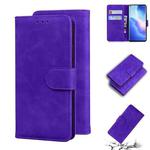 For OPPO Reno5 Pro 5G Skin Feel Pure Color Flip Leather Phone Case(Purple)
