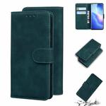 For OPPO Reno5 Pro 5G Skin Feel Pure Color Flip Leather Phone Case(Green)