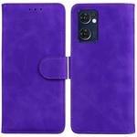 For OPPO Reno7 5G (Taiwan)/Find X5 Lite Skin Feel Pure Color Flip Leather Phone Case(Purple)