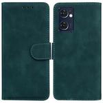 For OPPO Reno7 5G (Taiwan)/Find X5 Lite Skin Feel Pure Color Flip Leather Phone Case(Green)
