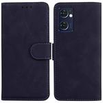 For OPPO Reno7 5G (Taiwan)/Find X5 Lite Skin Feel Pure Color Flip Leather Phone Case(Black)