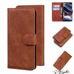For OPPO Realme 7 Pro Skin Feel Pure Color Flip Leather Phone Case(Brown)