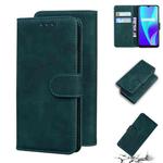 For OPPO Realme C15 Skin Feel Pure Color Flip Leather Phone Case(Green)