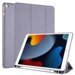 For iPad 10.2 Horizontal Flip Tablet PC PU Leather Case with Three-folding Holder & Pen Slot(Gray)