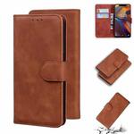 For UMIDIGI A3/A3 Pro Skin Feel Pure Color Flip Leather Phone Case(Brown)