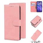 For UMIDIGI A5 Pro Skin Feel Pure Color Flip Leather Phone Case(Pink)