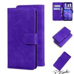 For UMIDIGI A5 Pro Skin Feel Pure Color Flip Leather Phone Case(Purple)