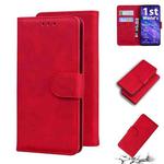 For UMIDIGI A5 Pro Skin Feel Pure Color Flip Leather Phone Case(Red)