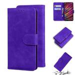 For UMIDIGI F1 Skin Feel Pure Color Flip Leather Phone Case(Purple)