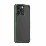 For iPhone 13 Pro Max Transparent Shockproof Case (Dark Green)