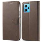 For Realme 9 Pro+ LC.IMEEKE Calf Texture Leather Phone Case(Brown)