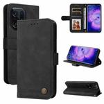 For OPPO Find X5 Pro Skin Feel Life Tree Metal Button Leather Phone Case(Black)