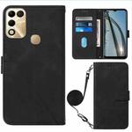 For Infinix Hot 11 Play Crossbody 3D Embossed Flip Leather Phone Case(Black)